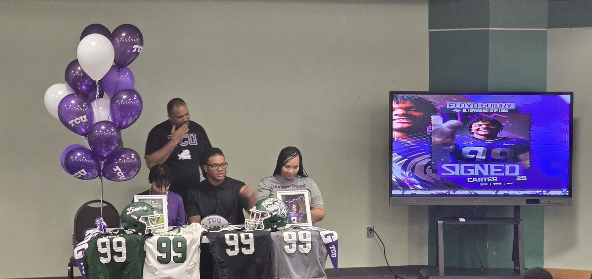 Spring (TX) HS College Prospects (@recruitspringhs) on Twitter photo Congratulations Floyd (<a href="/FloydGuidry99/">Floyd ’’The Juggernaut‘‘ Guidry</a>) Guidry on his signing to Texas Christian University. He also will be an early enrollee in January, This is a testament to his hard work and dedication on the field and in the classroom.
<a href="/SpringFootball/">Spring Lions HS Football</a> <a href="/SpringISDAthl/">Spring ISD Athletics</a> <a href="/Coach_Dever/">Coach Dwayne Dever</a> Congratulations Floyd (<a href="/FloydGuidry99/">Floyd ’’The Juggernaut‘‘ Guidry</a>) Guidry on his signing to Texas Christian University. He also will be an early enrollee in January, This is a testament to his hard work and dedication on the field and in the classroom.
<a href="/SpringFootball/">Spring Lions HS Football</a> <a href="/SpringISDAthl/">Spring ISD Athletics</a> <a href="/Coach_Dever/">Coach Dwayne Dever</a>