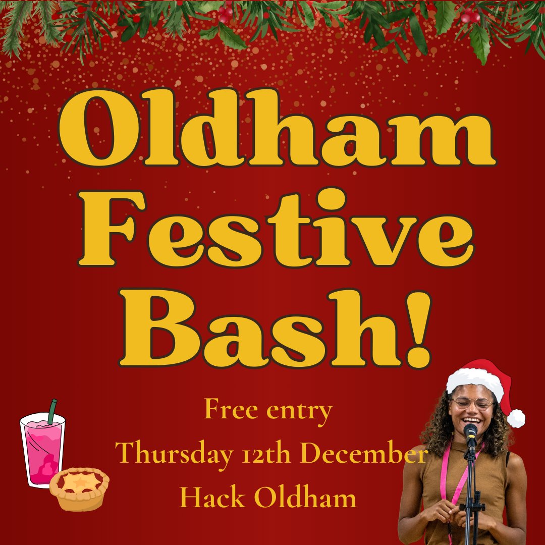 Commonword (@cultureword) on Twitter photo 🥳 Commonword’s Festive Bash is next Thursday! 🕺🏽 🎄
Book your free ticket for a night of joyous entertainment including: DJ Geli Berg, Poetry Open Mic, Music from Naomi Kalu
Thursday 12th December, 7-9pm at <a href="/Create_Oldham/">Hack Oldham</a>
eventbrite.co.uk/e/109609019828… 🥳 Commonword’s Festive Bash is next Thursday! 🕺🏽 🎄
Book your free ticket for a night of joyous entertainment including: DJ Geli Berg, Poetry Open Mic, Music from Naomi Kalu
Thursday 12th December, 7-9pm at <a href="/Create_Oldham/">Hack Oldham</a>
eventbrite.co.uk/e/109609019828…