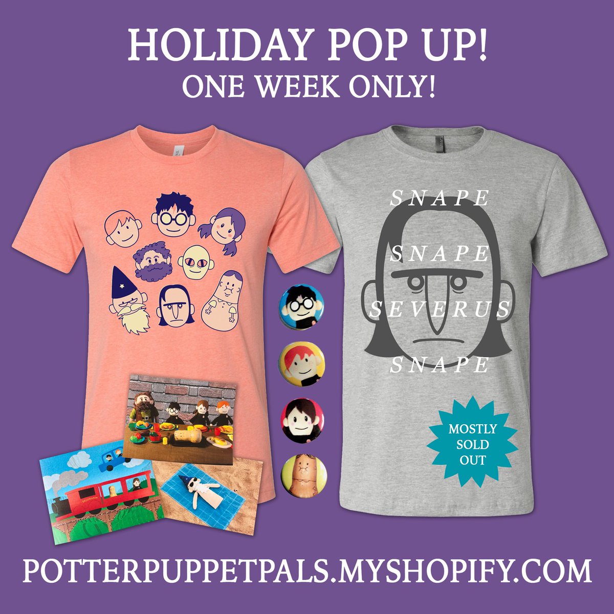 Hey pals! We’re clearing out some storage and launching a quick holiday pop-up featuring some vintage puppet merch. These are items leftover from live shows years ago. Quantities are super limited, but we wanted to offer you what we’ve got left.

potterpuppetpals.myshopify.com