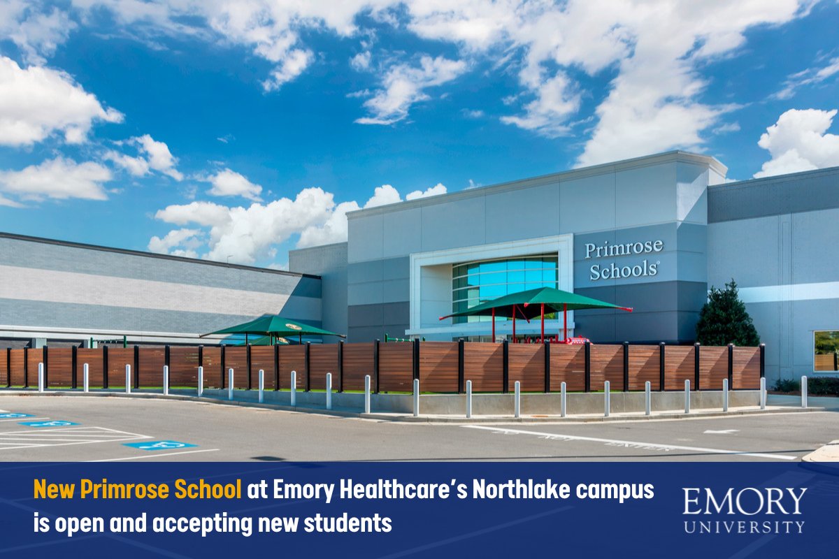 Parents in Northlake and throughout the metro Atlanta area have a new option for child care! The new Primrose School at @EmoryHealthcare – Northlake Campus is accepting children ages six weeks to 5 years old and offers summer camp.

➡️ Learn more: links.emory.edu/14w