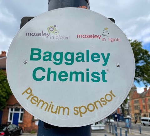 Another day and three more sponsors to thank .. regular premium sponsors Baggaley Chemist, longstanding sponsors Guthrie and Ghani and Greenhill Garage. Massive thanks to you all. For details of the scheme see moseleyinbloom.org.uk/business-spons…