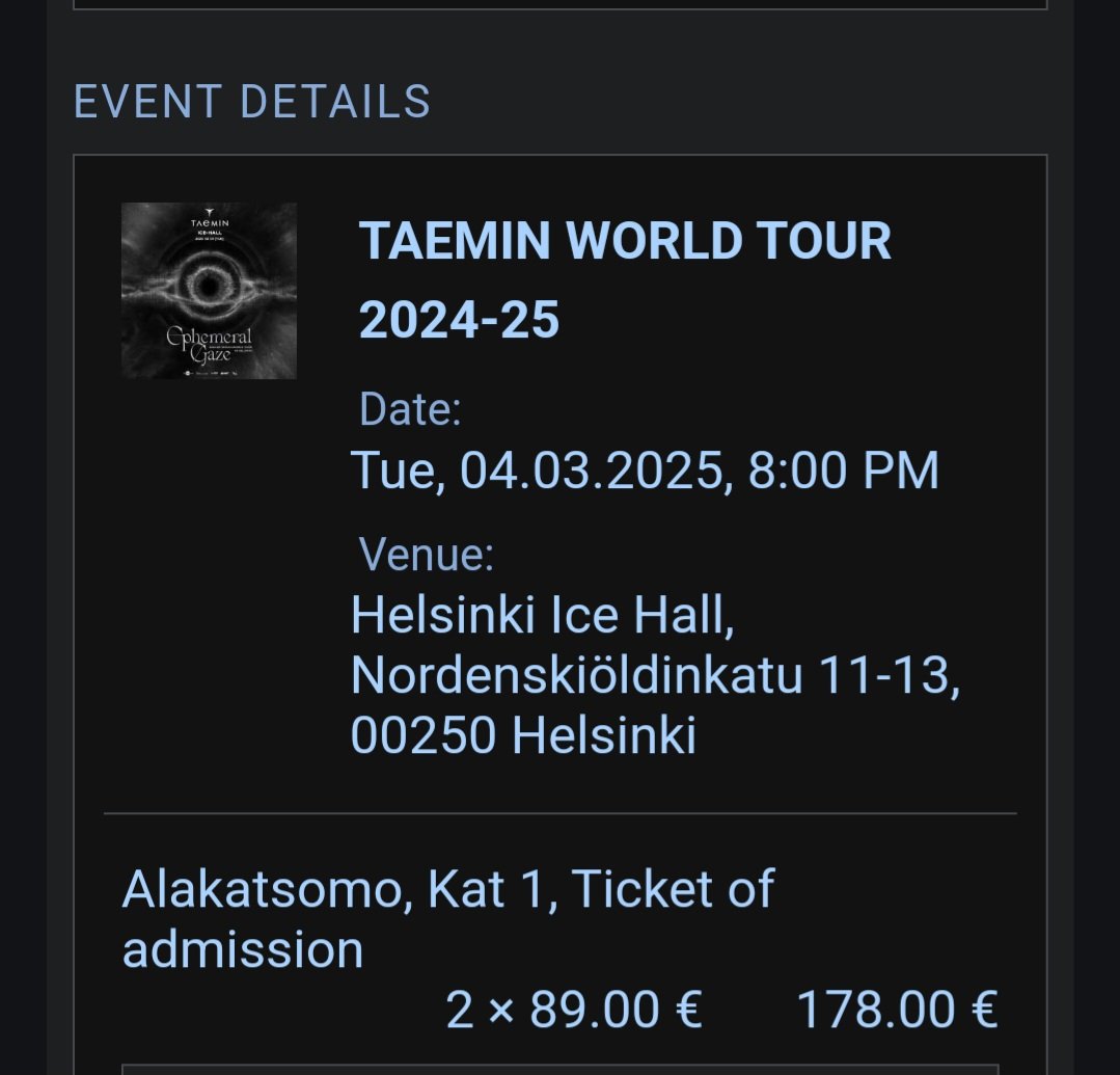 anna_wera's tweet photo. Małe ogłoszenie, bo ochłonęłam:

MAMY BILETY !! 
TAEMIN!!!! 😭😭
Będę miała okazję ryczeć do Unknown Sea wersji live 😭😭
@TAEMIN_BPM see u soon !!! https://t.co/jMONBC7N4c