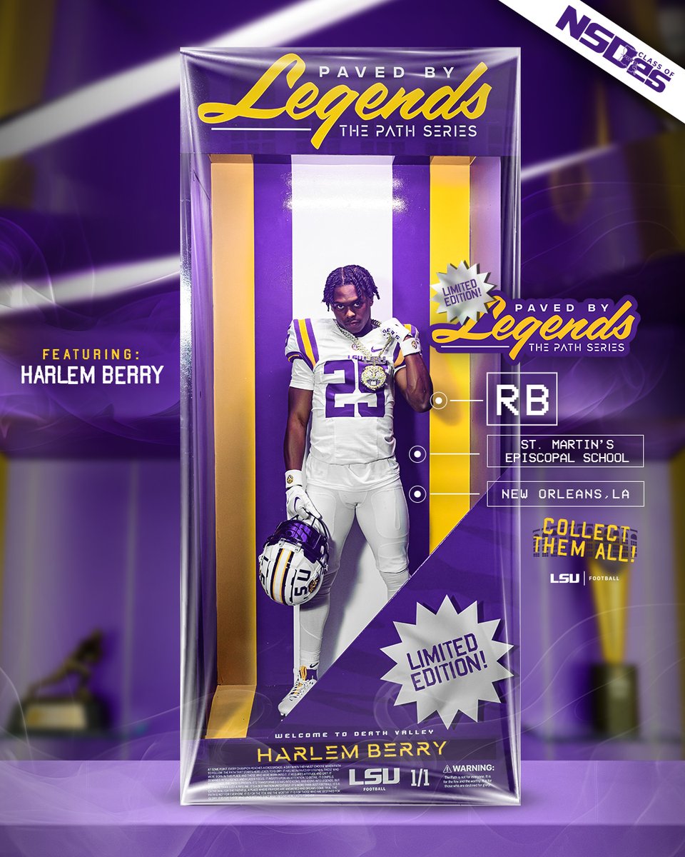 LSUfootball's tweet photo. The State of Football  

The No. 1 player in Louisiana and No. 1 running back in the country.  @HarlemBerry25 is officially a Tiger  

#GeauxTigers  | https://t.co/kVIGMo89F7 https://t.co/L0JpaSTUEi