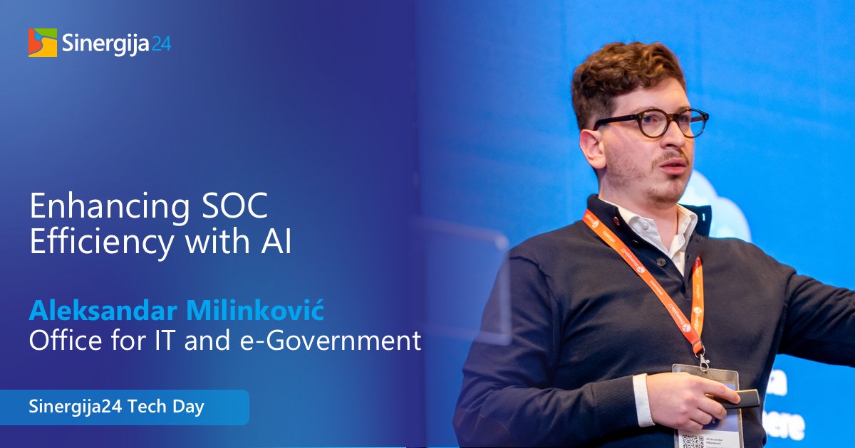 Aleksandar Milinković će kroz primere iz prakse pokazati kako AI može da bude ključan alat u rešavanju savremenih izazova sajber bezbednosti. #Sinergija24 #PilotingAI
