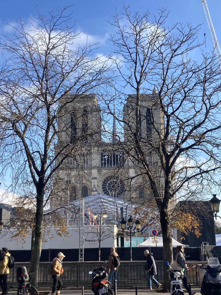 Nog drie dagen dan gaat ie weer open. Een razendsnelle renovatie, grotendeels onder commando van generaal Georgelin. Zou het helpen als een generaal het bevel over de renovatie van het Binnenhof overneemt? #notredame #binnenhof