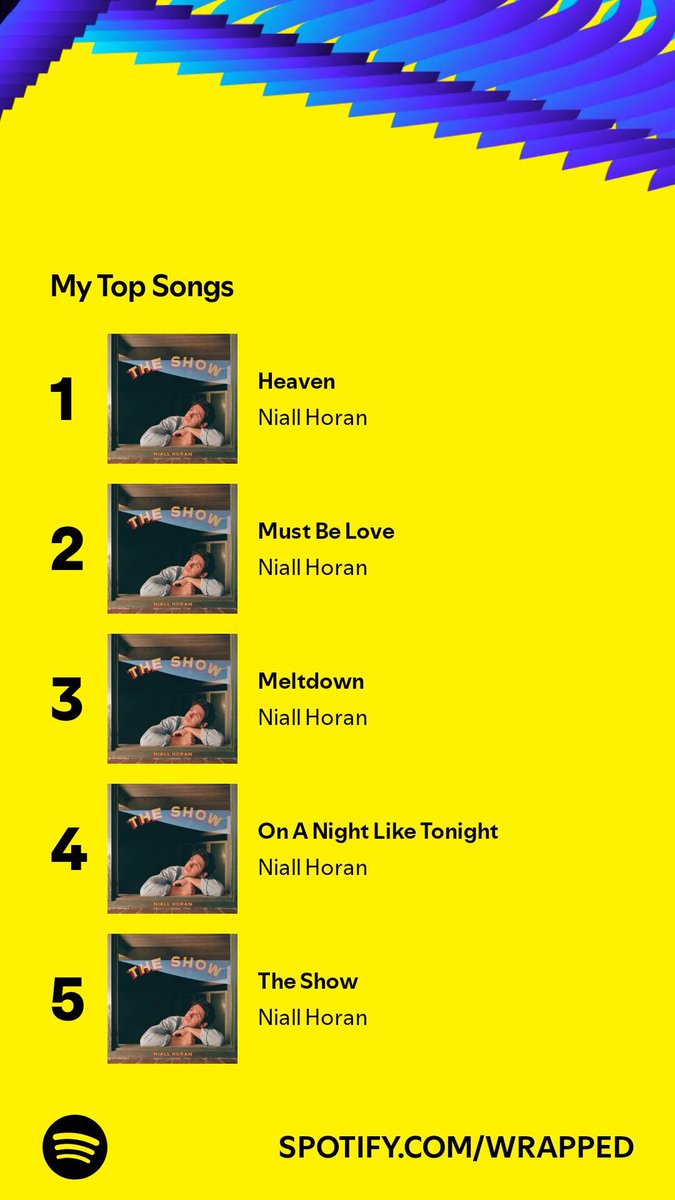 Daniela__R__'s tweet photo. @NiallOfficial My #SpotifyWrapped is literally just The Show on repeat 😂 I'm literally obsessed! 😵‍💫 https://t.co/5sMEUG0z6q