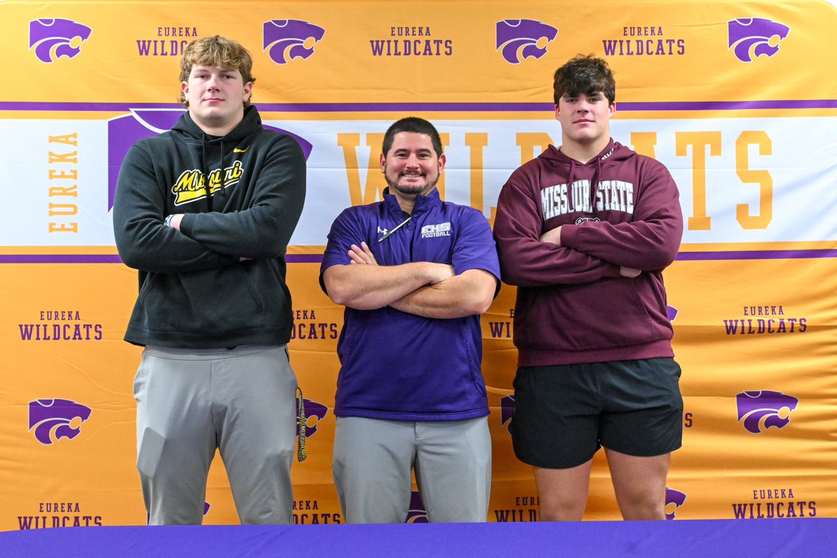 EhsFbBoosters's tweet photo. Early Signing Day, Congratulations to Jack Lange and Stephen Meitz on your big day.
@JackLange55 @StephenMeitz79 
@sumner_jake @EurekaFootball 
@MizzouFootball @MoStateFootball https://t.co/c7LV1T1JGs