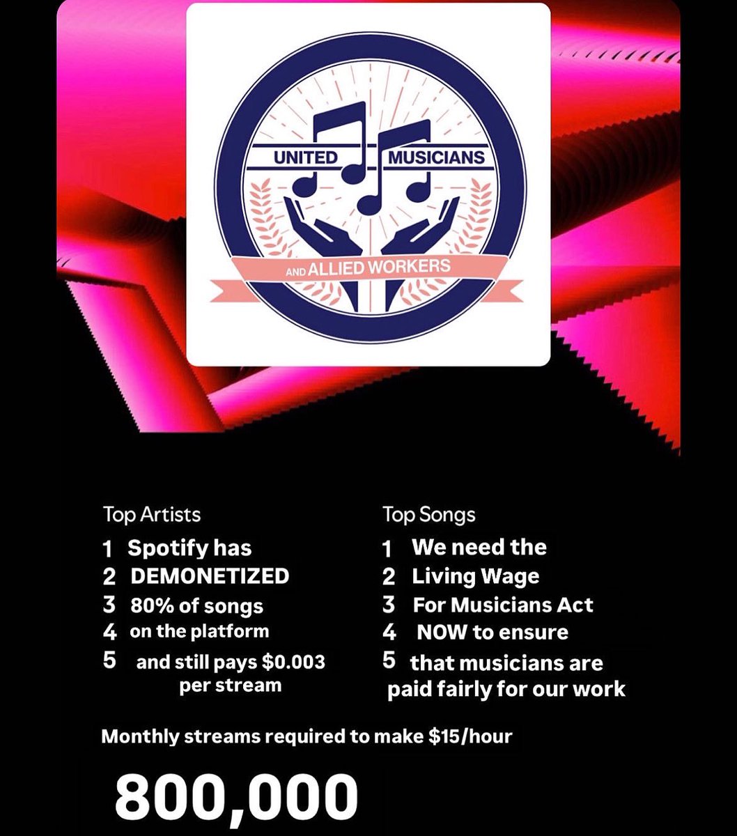 UMAW_'s tweet photo. The numbers continue to show that we need the Living Wage for Musicians Act NOW. It’s time for artists and musicians to be paid fairly for our work! https://t.co/YjwXdZClEb