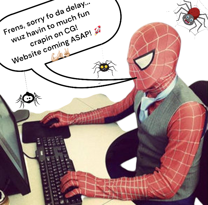 SPOMANonKAS's tweet photo. Spoderman is sorry! He was having to much fun shitting all over CG, website will be up ASAP! πππ GET MORE ACTIVE FRENS! Lets Laugh Our Way To The Moon!!! ππππͺπ»π€π»βπ»
#Spoderman #KRC20 #Kaspa #kas
KRC20Superhero #ComedyCoin
#Bullrun #ToTheMoon #Community
#TreatEachOtherGood