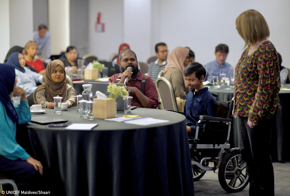 UNICEFMaldives's tweet photo. Children with disabilities face a range of barriers limiting their access to education, healthcare, protection &amp; social services.

We brought together persons with disabilities &amp; partners in the social sector for a 2-day training on disability inclusion in line with #IDPD. https://t.co/mMq4oCLx66