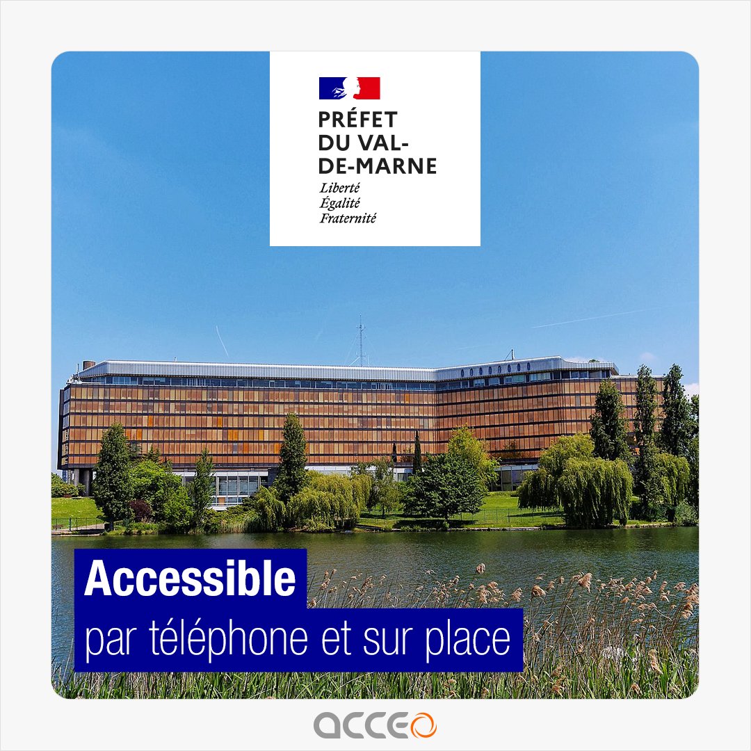 AcceoTadeo's tweet photo. [NOUVEAU] Les services de la Préfecture du Val-de-Marne sont désormais accessibles aux personnes sourdes ou  malentendantes avec la solution #Acceo !  
Pour en savoir + ➡️https://t.co/NKZQGQ3iZU

 #sourds #malentendants #accessibilité #handicap https://t.co/sWCJG7AwOM