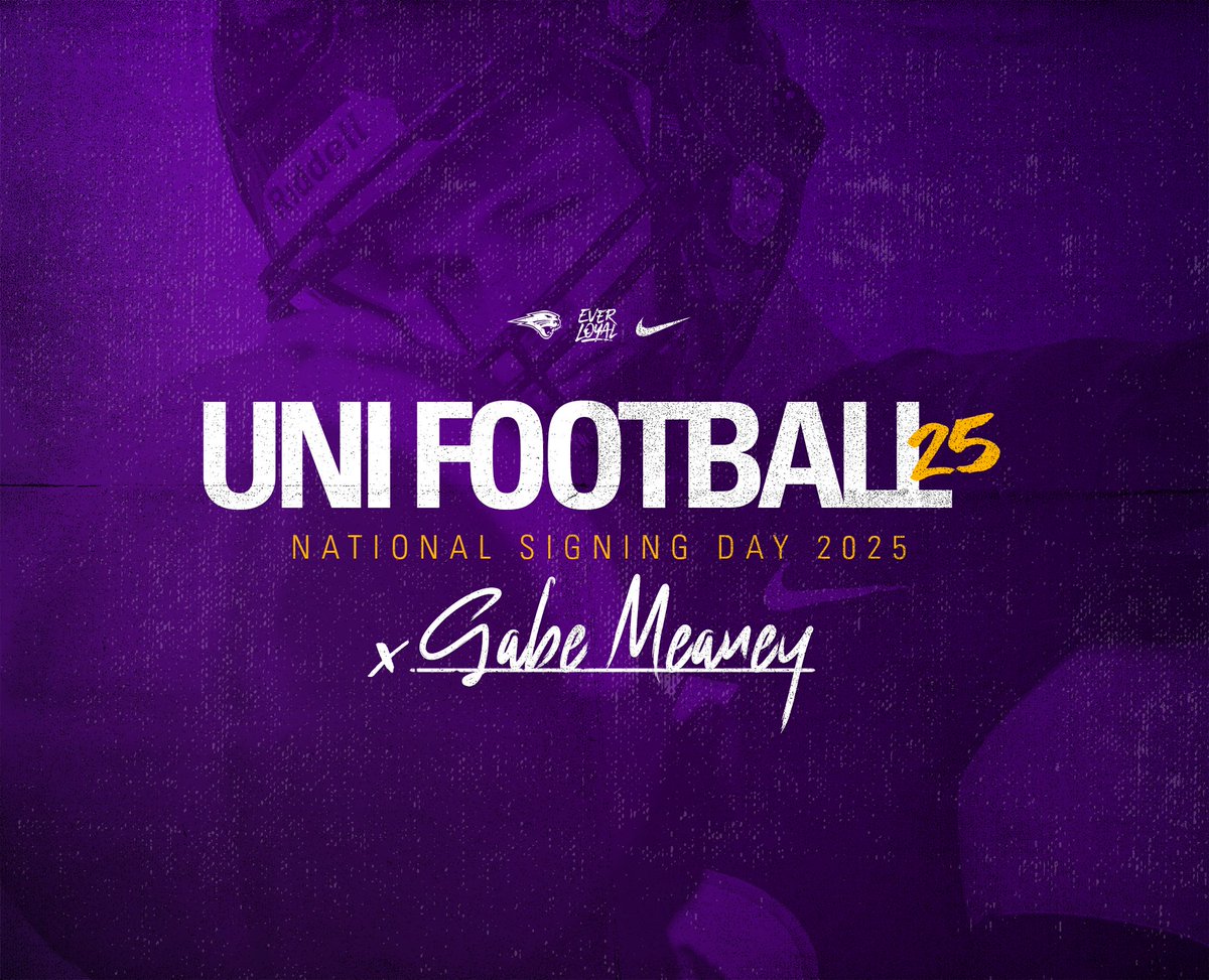 UNIFootball's tweet photo. First of many!

Welcome to the Panther Family @GabeMeaney16 !

#EverLoyal | #1UNI https://t.co/uKtSbeWVkW