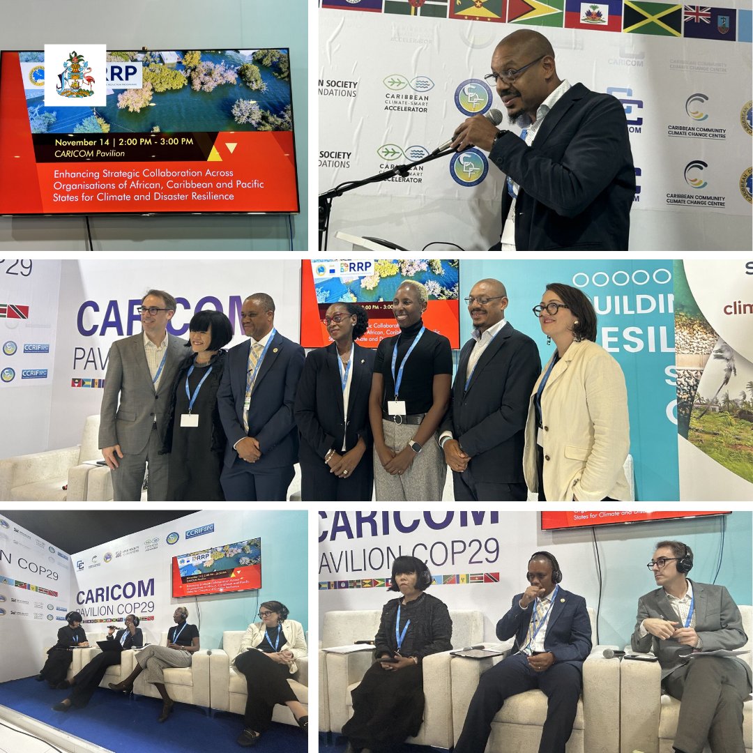 bahembassybe's tweet photo. OACPS and CDB Lead Dialogue on Climate and Disaster Resilience at COP29 Azerbaijan

Read full article (link in bio): https://t.co/VxD06RtgHo

#COP29 #OACPS #ClimateResilience #DisasterManagement #CaribbeanDevelopmentBank #SustainableDevelopment https://t.co/7uMQUJl592