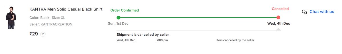 targetsiblings's tweet photo. Dear @Flipkart , I ordered 5 shirts for ₹30 each on 1st Dec. Today, the order was delayed and then canceled due to out of stock. Now you're asking me to reorder at a higher price with no compensation.
Please resolve this immediately #Flipkart #CustomerServiceFail #OnlineShopping https://t.co/U3DBudbqfz