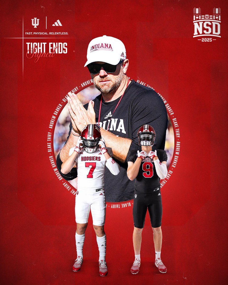 Grant Cain (@coachgrantcain) on Twitter photo π΄βͺοΈ Excited to officially add two new Hoosiers <a href="/thiry_blake/">Blake Thiry π</a> & <a href="/andrewbarker_3/">Andrew Barker</a> to <a href="/IndianaFootball/">Indiana Football</a> and the TE room today βοΈ
Fast π¨ Physical π Relentless π― π΄βͺοΈ Excited to officially add two new Hoosiers <a href="/thiry_blake/">Blake Thiry π</a> & <a href="/andrewbarker_3/">Andrew Barker</a> to <a href="/IndianaFootball/">Indiana Football</a> and the TE room today βοΈ
Fast π¨ Physical π Relentless π―
