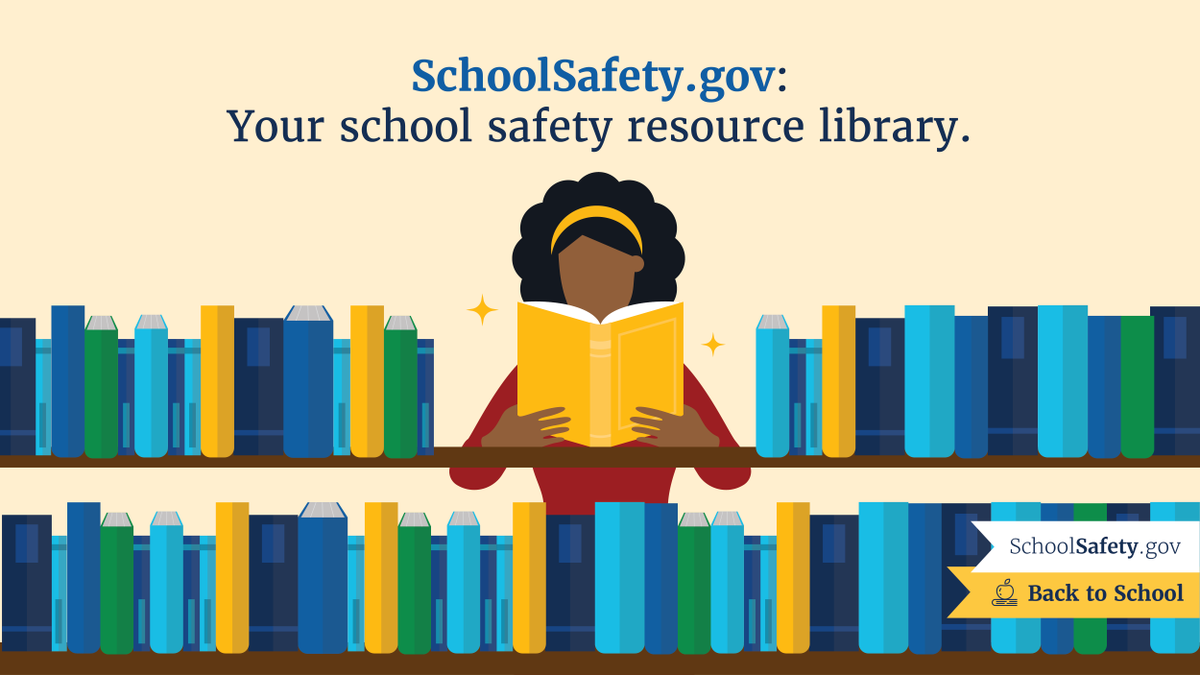 usedgov's tweet photo. Everyone has a role to play in keeping schools safe. 

@SchoolSafetyGov has resources and guidance to help K-12 leaders, educators, staff, and parents/guardians create safe &amp; supportive learning environments: https://t.co/pYIHob1wXZ https://t.co/IAd4OScCSm