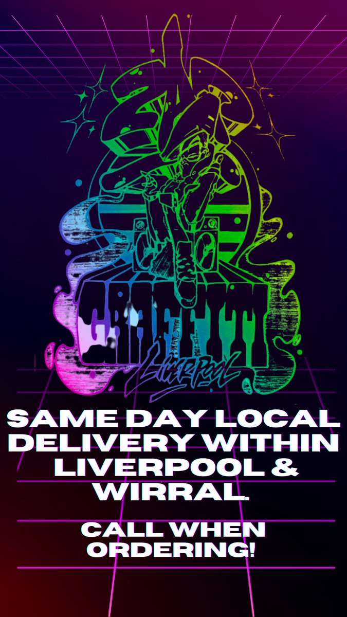 Same day local delivery within Liverpool and Wirral zapgraffiti.co.uk/shop