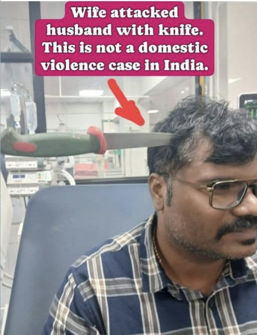 Wife attacked husband with knife. This is not a #DomesticViolence case in India.

There is no laws for #DomesticViolenceOnMen 

When #Modiji will scrap #GenderBiasedLaws against Men and make it gender neutral?