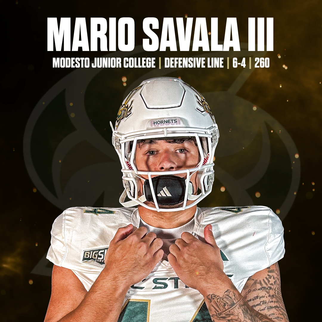 SacHornetsFB's tweet image. A defensive tackle from Modesto JC, welcome Mario Savala III to the Hornets. #StingersUp