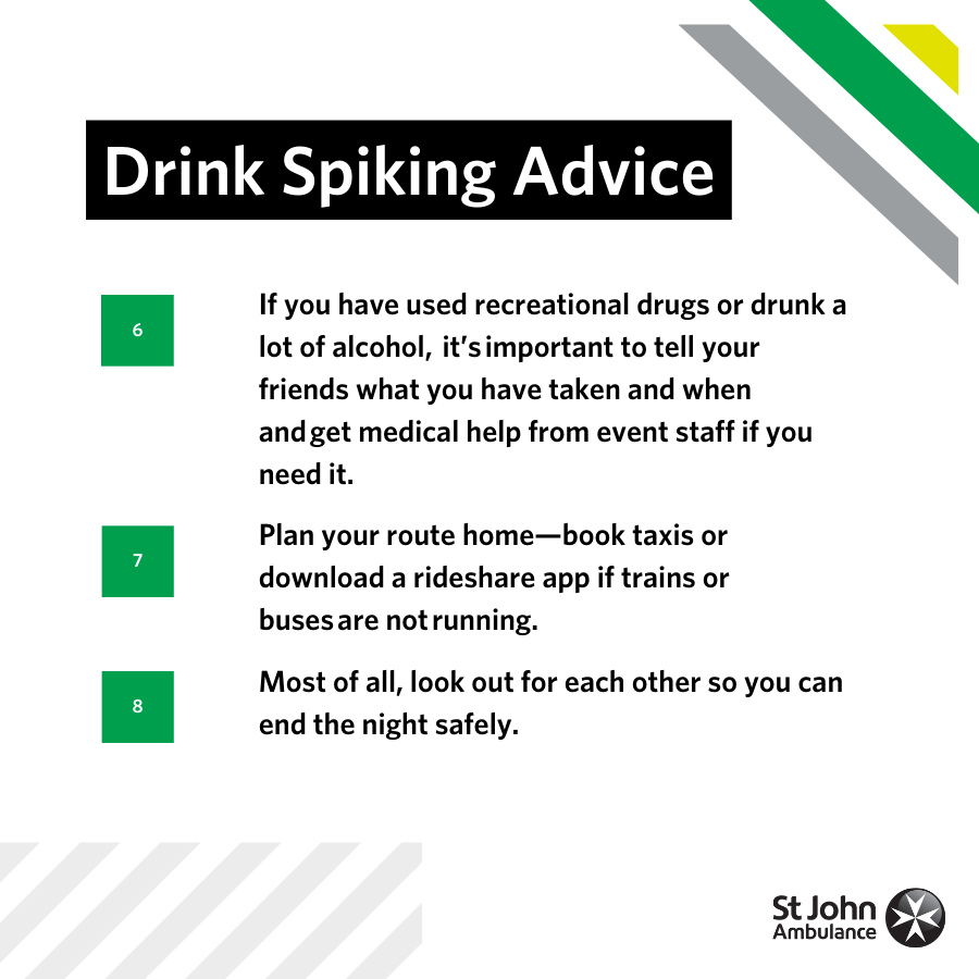 Heading out with friends over the festive period?

Make sure you're switched on to spiking by following our first aid advice 👇