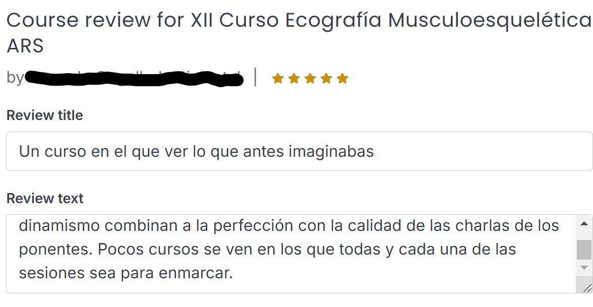 Estupenda acogida al XII curso de Ecografía ARS online 23 reviews todas ellas de 5 estrellas... , muchas gracias!
El curso aún estará activo algo más de dos semanas para aquellos que queráis apuntaros a última hora
Además acreditado!
new.mskfreak.com/courses/XII_cu…
Os dejo unos ejemplos: