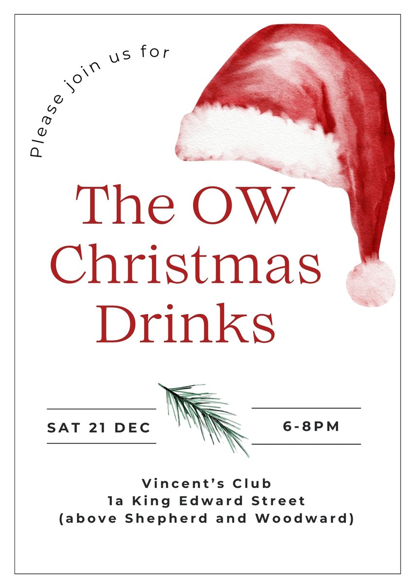 All OWs are warmly invited to the annual Christmas drinks shindig! The 1st round is on us and there will be festive nibbles. Please reserve your free place here mcsoxford.org/.../ow-christm…
Santa hats are very much encouraged but not compulsory!