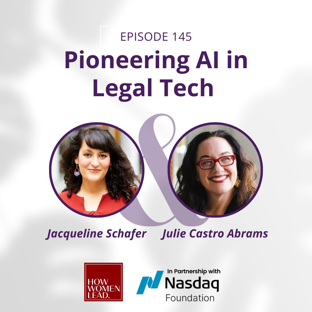 🎧 New #podcast episode... Pioneering AI in Legal Tech with Jacqueline Schafer on How Women Inspire: Invest, Lead, Give howwomenlead.com/post/pioneerin…
