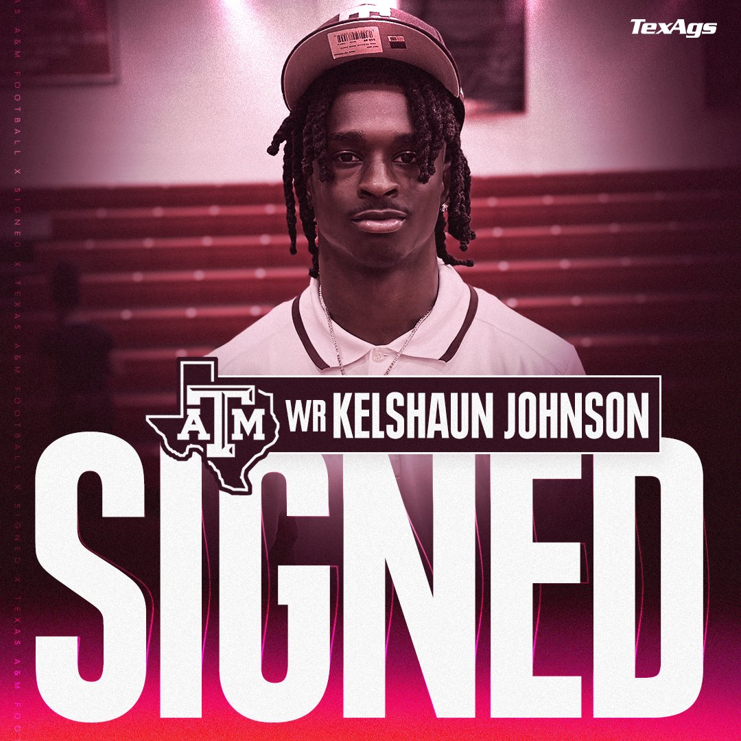 TexAgs (@texags) on Twitter photo 𝗦𝗜𝗚𝗡𝗘𝗗
WR Kelshaun Johnson
Hitchcock HS
Hitchcock, TX
⭐️⭐️⭐️⭐️
Welcome to Aggieland, <a href="/kelshaunj8/">Kelshaun Johnson ✞.</a> 👍 𝗦𝗜𝗚𝗡𝗘𝗗
WR Kelshaun Johnson
Hitchcock HS
Hitchcock, TX
⭐️⭐️⭐️⭐️
Welcome to Aggieland, <a href="/kelshaunj8/">Kelshaun Johnson ✞.</a> 👍