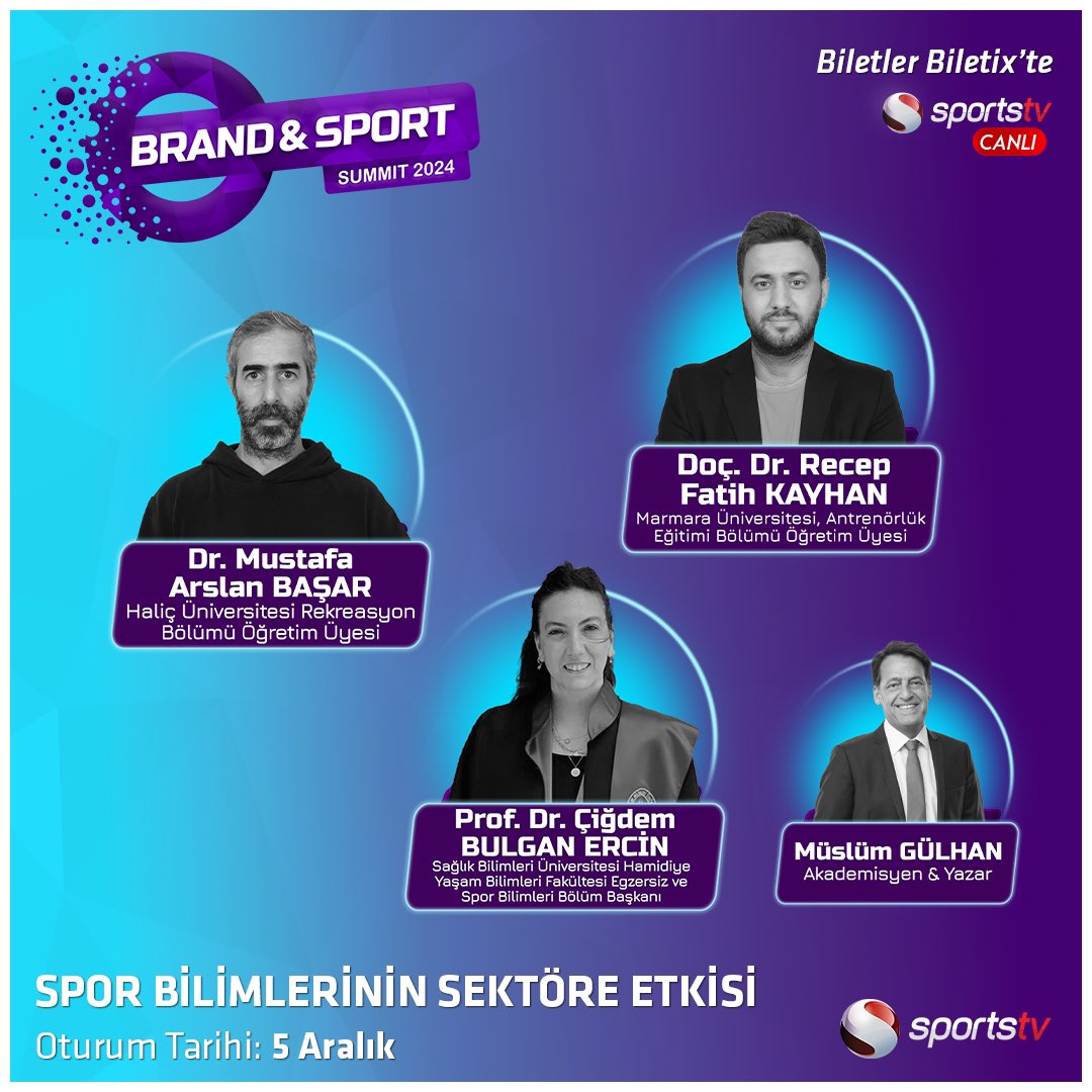 💬 Spor yılının hikayesi, Brand &amp; Sport Summit 2024'te!
 
Sporun akademik gücünün işleneceği oturumda üniversitelerimizin seçkin isimlerine moderatör koltuğunda Müslüm Gülhan eşlik edecek.
 
🗓 5 - 6 Aralık
📍 42 Venue

#brandnsportsummit
