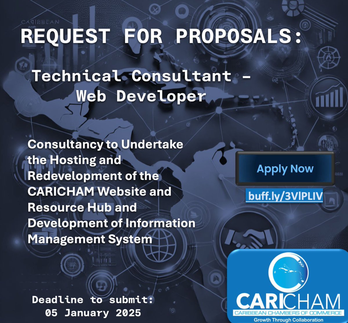 Request for Proposals: Technical Consultant - Web Developer

We are seeking proposals from web developers to oversee the hosting and redevelopment of the CARICHAM website and Resource Hub, and development of an information management solution. 
Read more: buff.ly/3VlPLIV