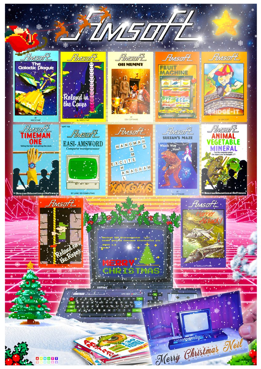 GaryArnott's tweet image. For @RMCRetro ♥️

Just my way of saying 'Thanks' for your all-year round content &amp;amp; hope this doodle raises a smile &amp;amp; helps bring back many happy memories of Christmas past for you. 🎄🎅🖍️
#AmstradCPC #CPC464 #Amsoft #Christmas #8bit #Nostalgia #Retrogaming #Retrogamer #Retrogames