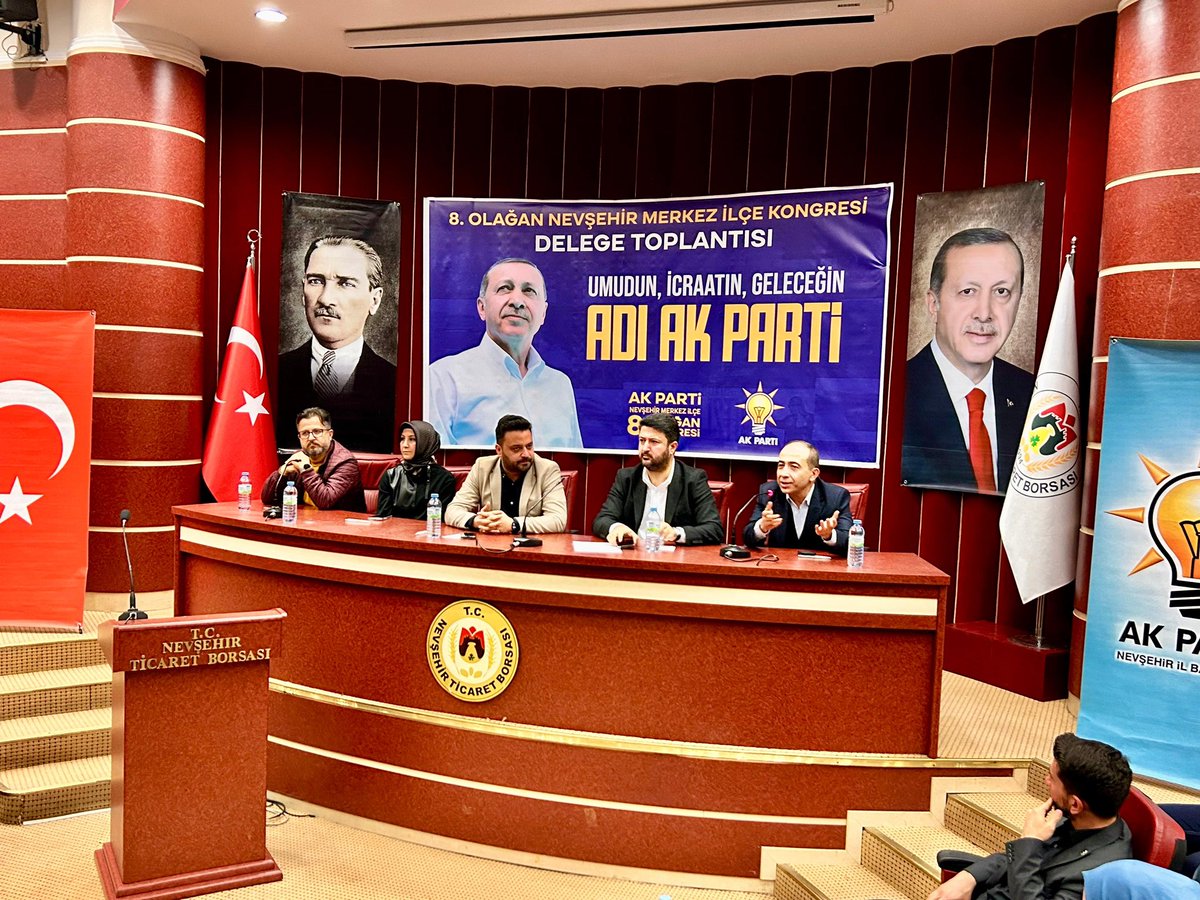 8. Olağan Kongre sürecimizde Merkez İlçe olarak gerçekleştirdiğimiz delege toplantısında teşkilatımızın gücünü ve azmini bir kez daha ortaya koyduk.  

Türkiye Yüzyılı hedeflerimize ulaşmak için milletimizin güveniyle çıktığımız bu yolda, inandığımız değerlerden asla taviz