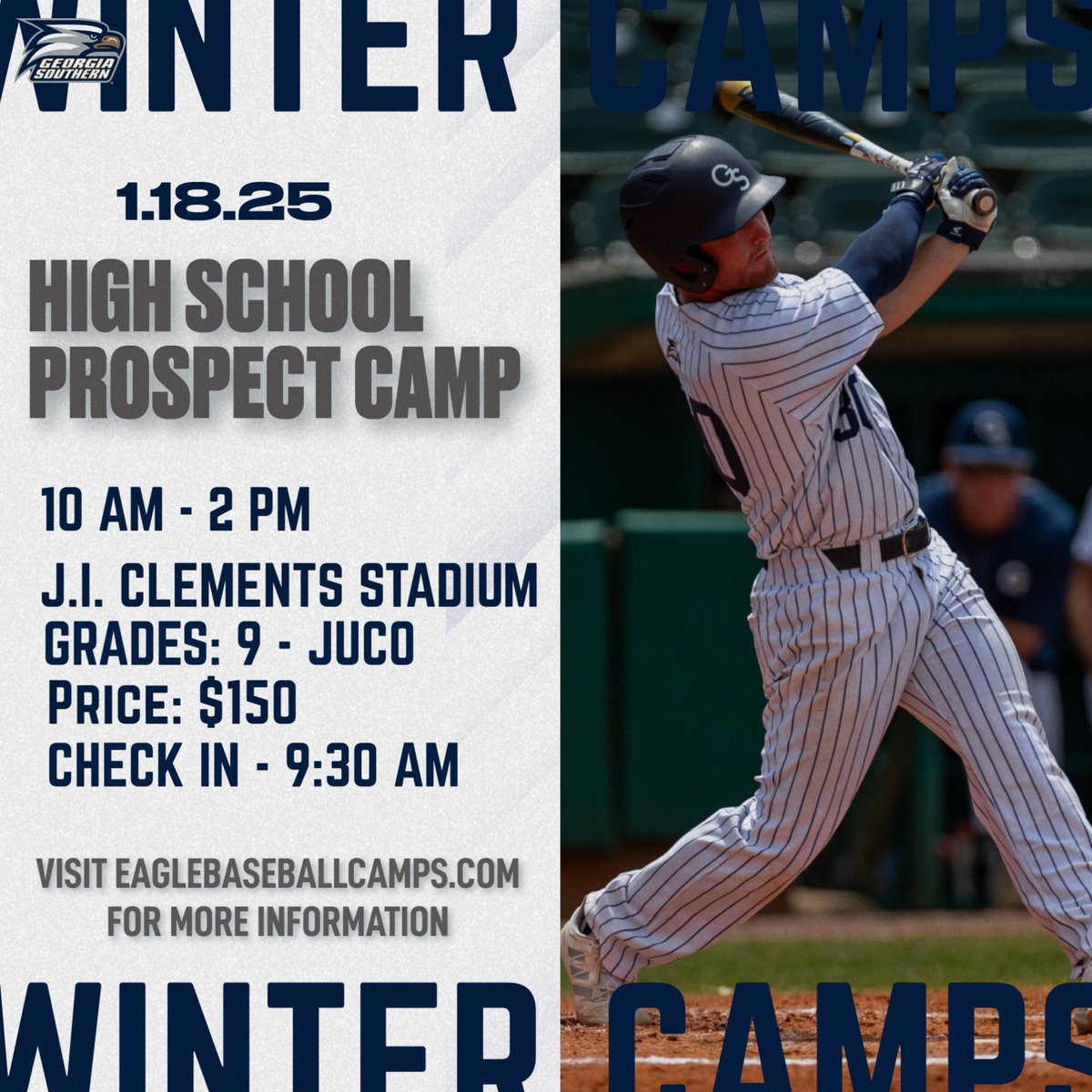 ⛄️Winter Camps Announced ⛄️

All information can be found at eaglebaseballcamps.com

#GATA | #HailSouthern 🦅