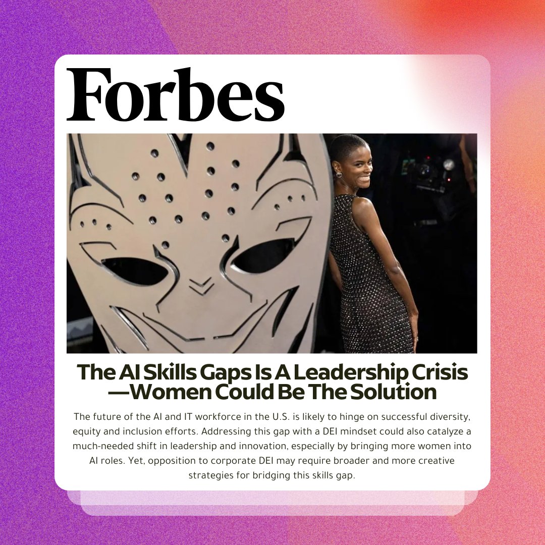 Julie Ann Crommett shares her insights with Forbes on how women leaders could play a pivotal role in addressing the AI skills gap—a challenge shaping the future of work. Don’t miss this compelling piece on leadership, innovation, and solutions for tomorrow.

🔗 Link in bio.