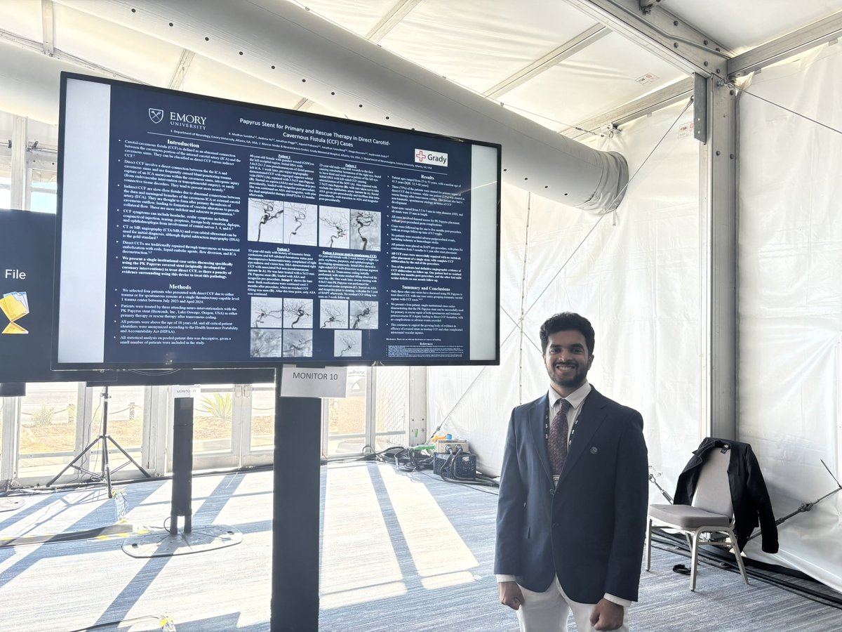 Madhav Sambhu, MD 🧠 (@madhavsambhu) on Twitter photo Excited to be presenting a poster on a case series of using Papyrus stent in CCF at #SVIN24! Thanks to my mentorship team <a href="/JayDoliaMD/">Jay Dolia MD</a>, <a href="/DiogoHaussen/">Diogo Haussen</a>. <a href="/svinsociety/">SVIN</a> <a href="/EmoryNeurology/">Emory Neurology Residency</a> Excited to be presenting a poster on a case series of using Papyrus stent in CCF at #SVIN24! Thanks to my mentorship team <a href="/JayDoliaMD/">Jay Dolia MD</a>, <a href="/DiogoHaussen/">Diogo Haussen</a>. <a href="/svinsociety/">SVIN</a> <a href="/EmoryNeurology/">Emory Neurology Residency</a>