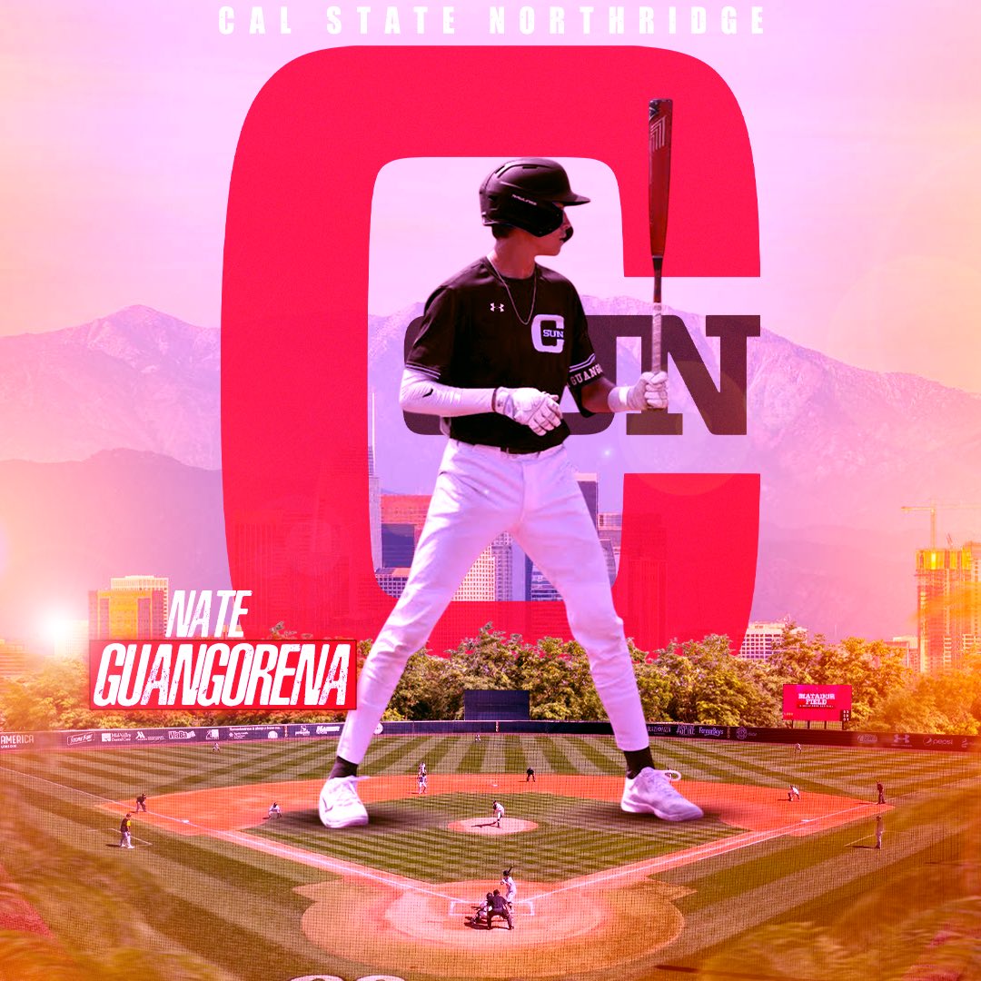 Congratulations to Nate Guangorena and his family on his recent commitment to CSUN. They are getting an impact bat and general that will help CSUN immediately. Nate joins Gonzalez, Morrison, Ourique and Valdez as early Gahr's commits in the 2026 class. Awesome!