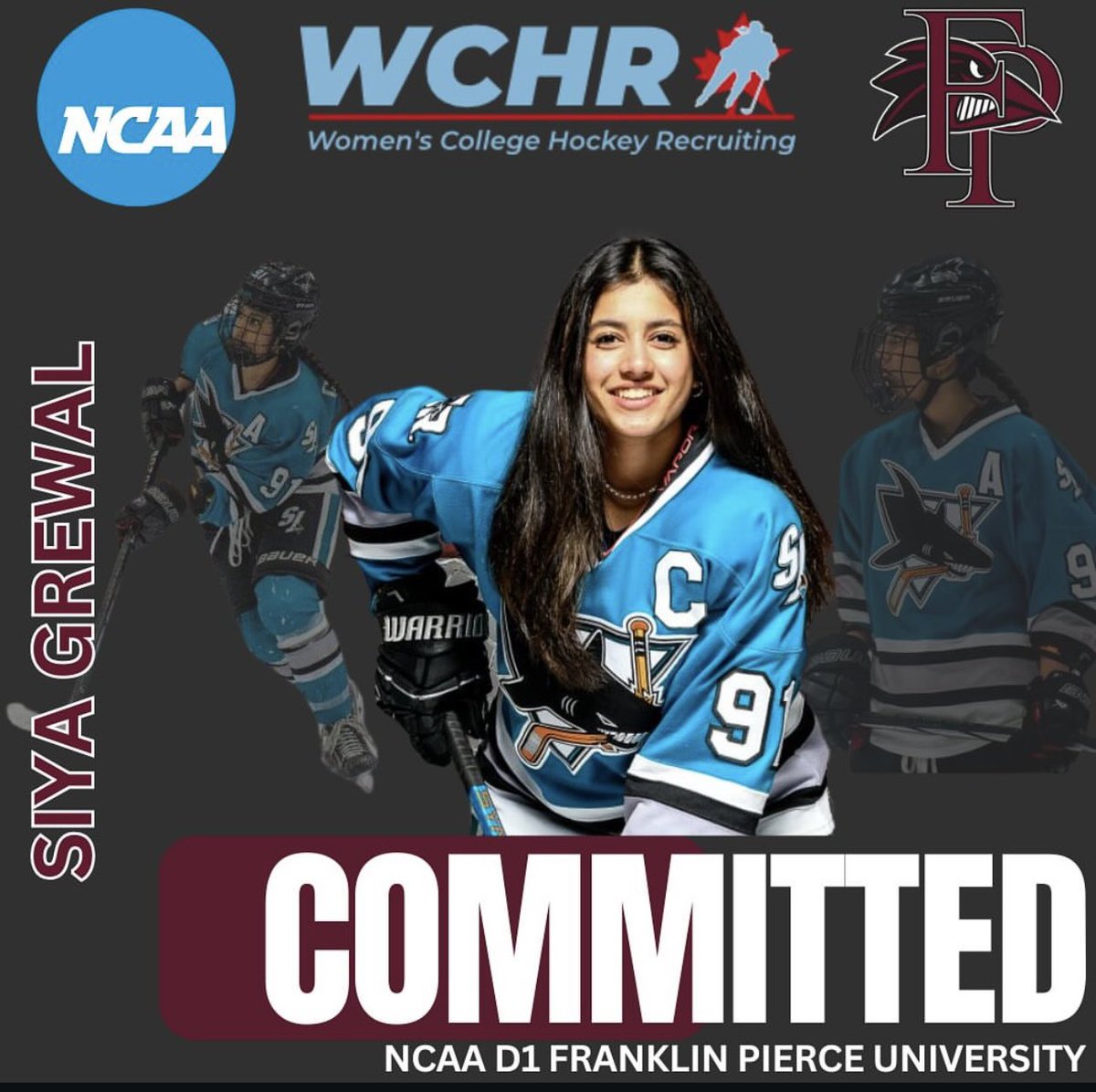 🚨NCAA DI COMMITMENT ALERT🚨

Congratulations to our awesome WCHR athlete Siya Grewal for committing Franklin Pierce University! 🤩🏒
