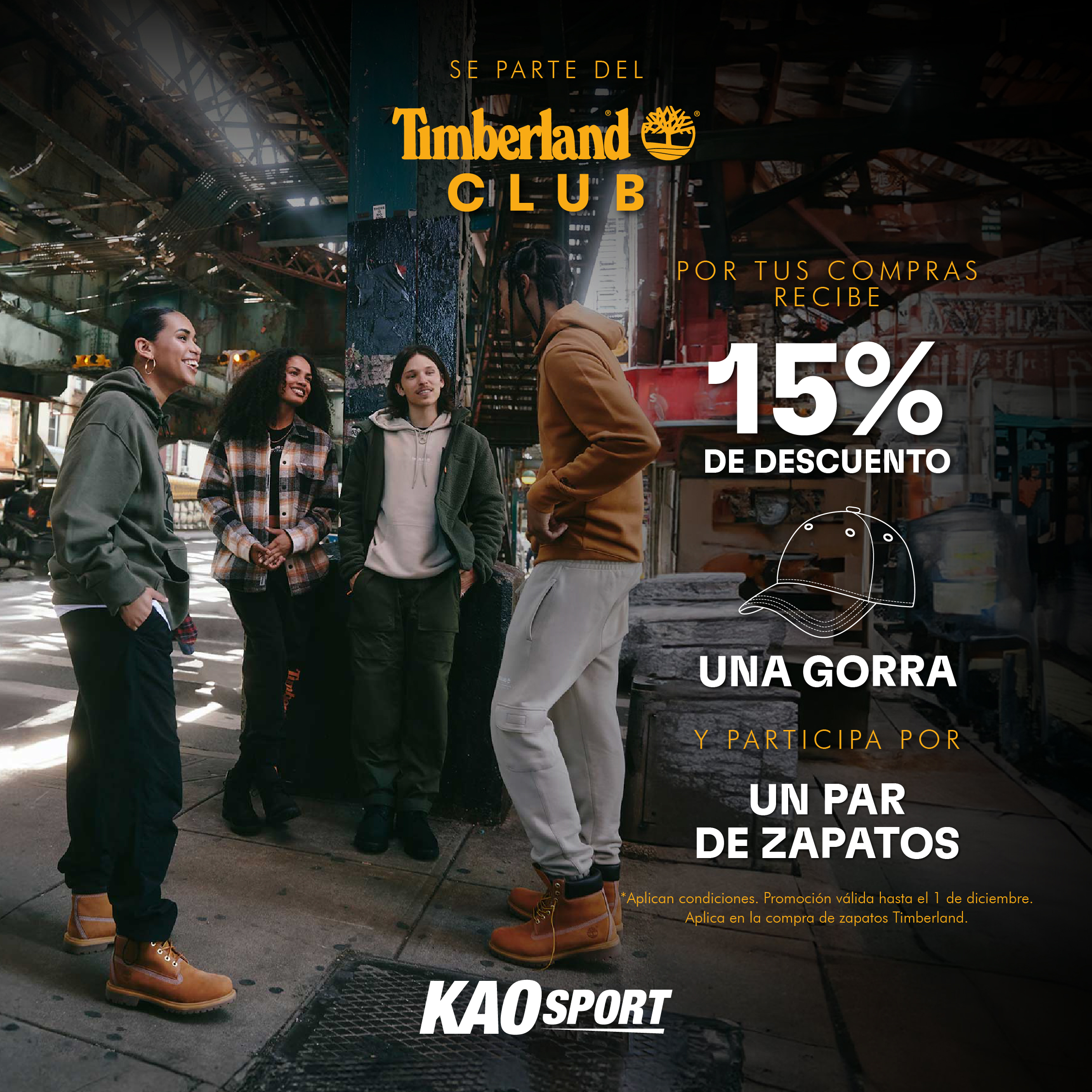 kaosportec on X Se parte del TIMBERLAND CLUB. Por tus compras recibe el 15 DE DESCUENTO UNA GORRA y participas por UN PAR DE ZAPATOS. Aplican condiciones. Promocion valida hasta el