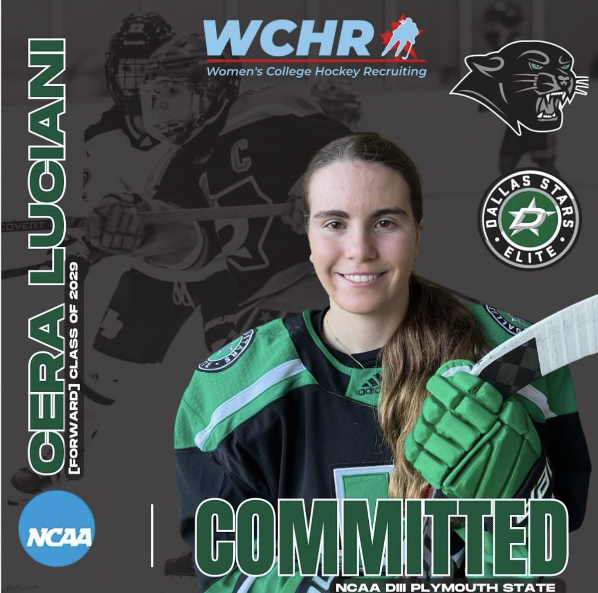🚨NCAA DIII COMMITMENT ALERT🚨

Congratulations to our awesome WCHR athlete Cera Luciani for committing to NCAA DIII Plymouth State University! 🤩🏒