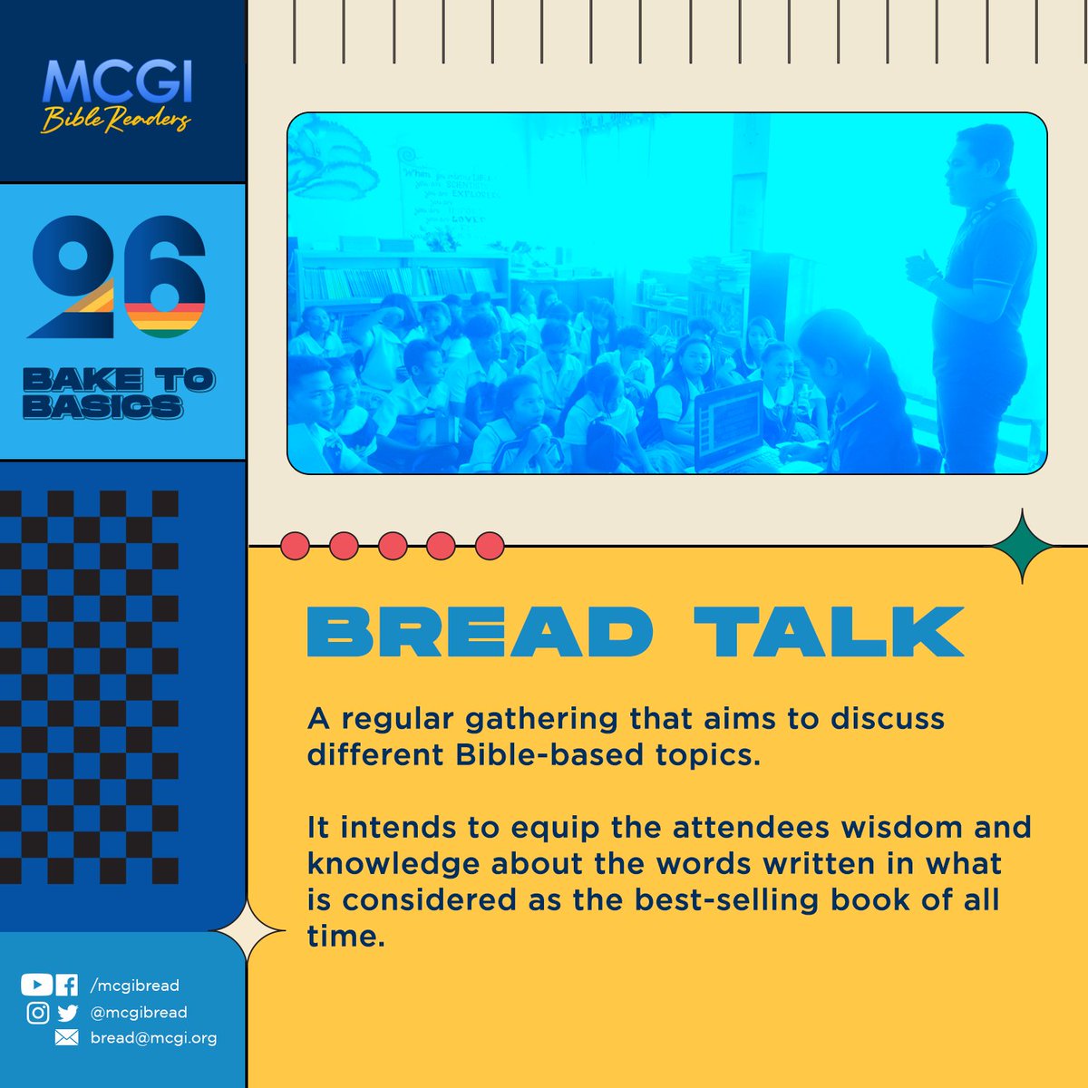 mcgibread's tweet photo. Only 15 days left!

We can always talk it out, especially when we read the Bible. It’s BREAD Talk.
#BREADThankfulat26
#MCGIBibleReadersat26
#Baketobasics

JOHN 5:39 (KJV)
Search the scriptures; for in them ye think ye have eternal life: and they are they which testify of Me. https://t.co/Xix25hTXfP