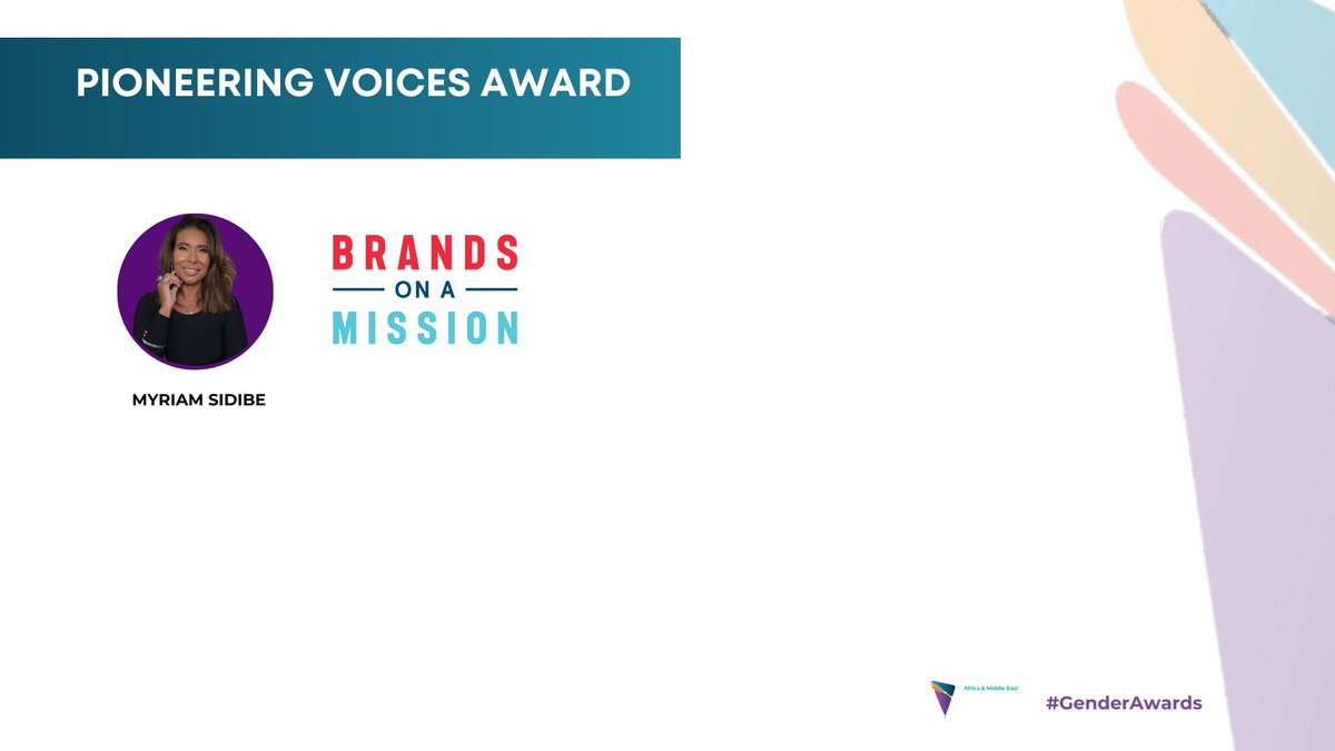The Pioneering Voices Winner of #GenderAwards East Africa is Myriam Sidibe. Congratulations.