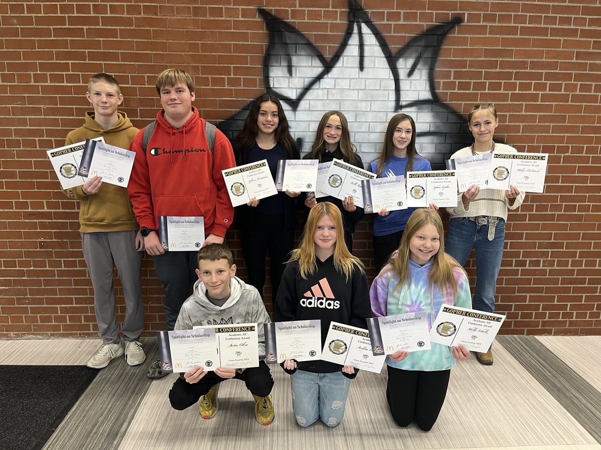 Congratulations to these XC runners for earning Academic All Conference and/or Spotlight on Scholarship Academic awards from the fall XC season!  (Not pictured: Mason Peterson)