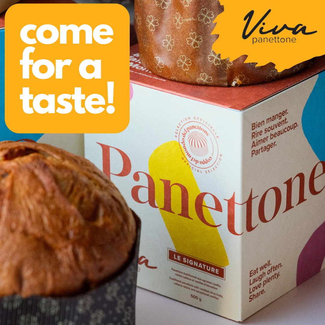 🚨Tasting Alert 🚨 Saturday, Nov 23 come sample rich &amp; delicious artisan panettone.

Handmade in Montreal from a 100-year-old sourdough starter, one taste will show you why @vivapanettone has been chosen Canada's official entry in the Panattone World Cup. 😘