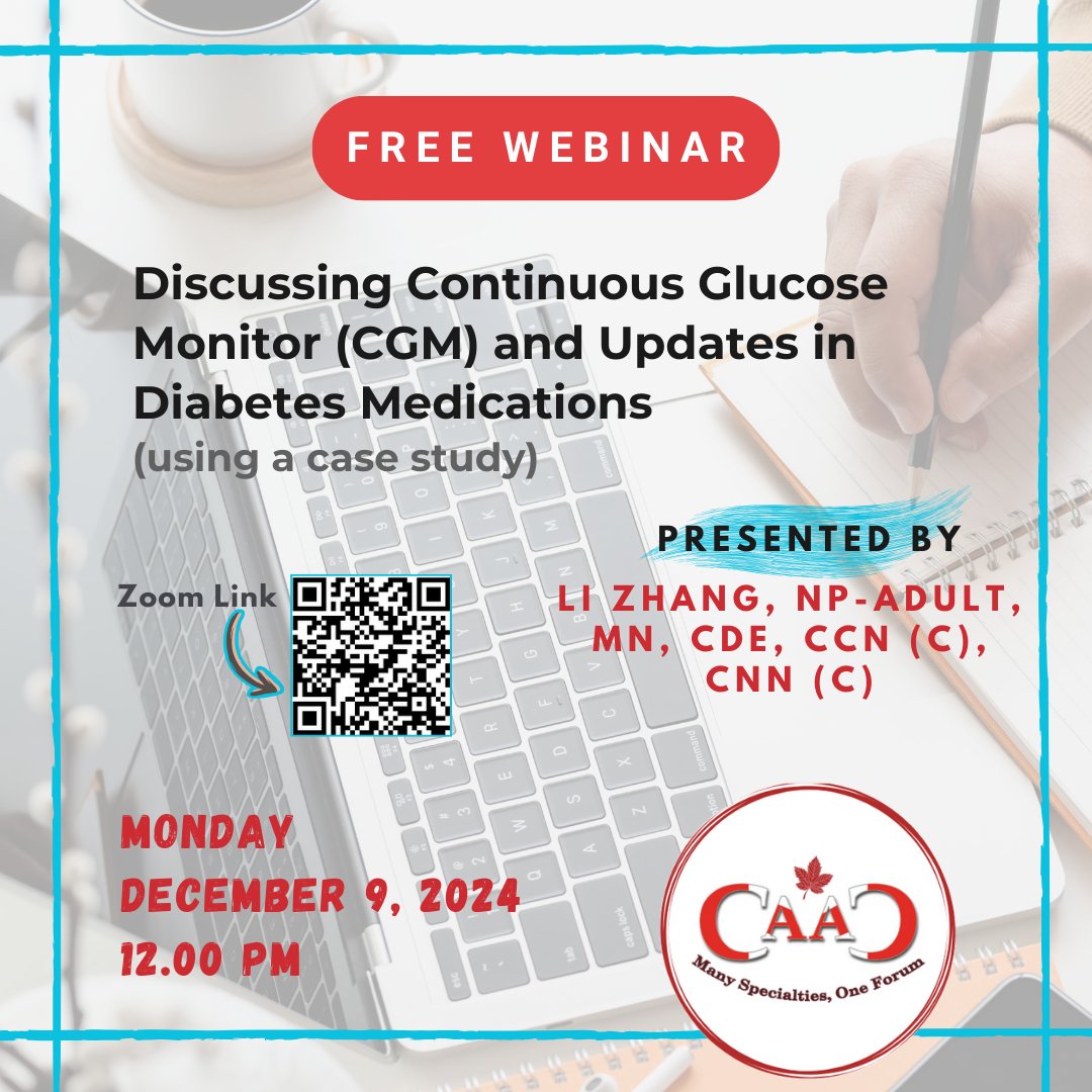 📣Join us for an insightful FREE Webinar on Monday, December 9, 2024, at 12:00 PM!
🔗 Zoom Link: t.ly/hTWEE (No Registration needed)
#Webinar #FreeEvent #DiabetesCare #MedicalEducation #HealthProfessionals #SaveTheDate #MedicalWebinar #HealthcareEducation