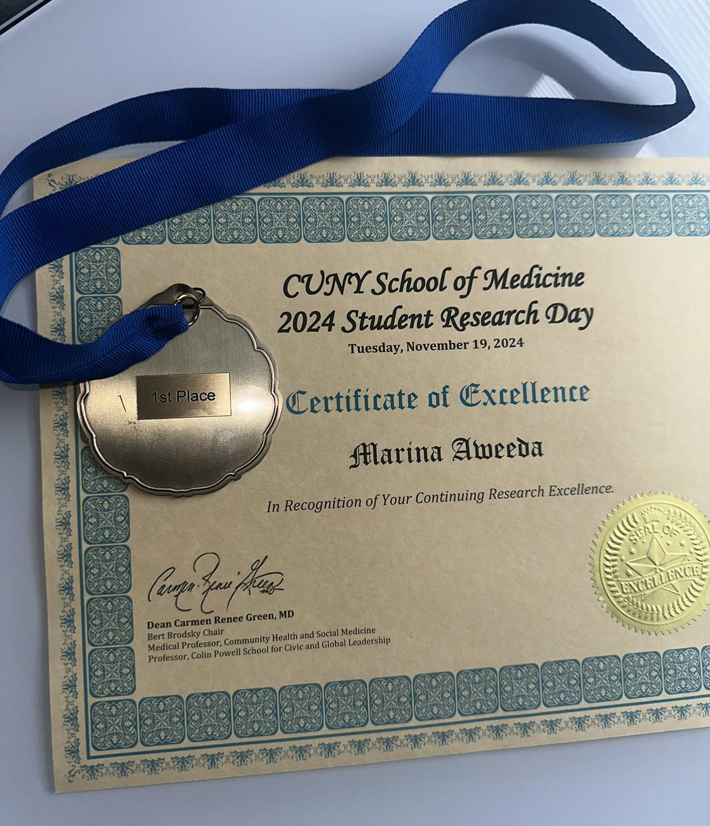 Marina Aweeda (@marina_aweeda) on Twitter photo Had a great time presenting at the <a href="/CUNYMed/">CUNY School of Medicine</a> Student Research Symposium and honored to receive 1st place for Best Clinical Research Project!
A huge thank you to my mentors <a href="/TopfHNS/">Michael Topf MD, MSCI</a> <a href="/VanderbiltENT/">VUMC Otolaryngology–Head and Neck Surgery</a> for their support of this work. Had a great time presenting at the <a href="/CUNYMed/">CUNY School of Medicine</a> Student Research Symposium and honored to receive 1st place for Best Clinical Research Project!
A huge thank you to my mentors <a href="/TopfHNS/">Michael Topf MD, MSCI</a> <a href="/VanderbiltENT/">VUMC Otolaryngology–Head and Neck Surgery</a> for their support of this work.