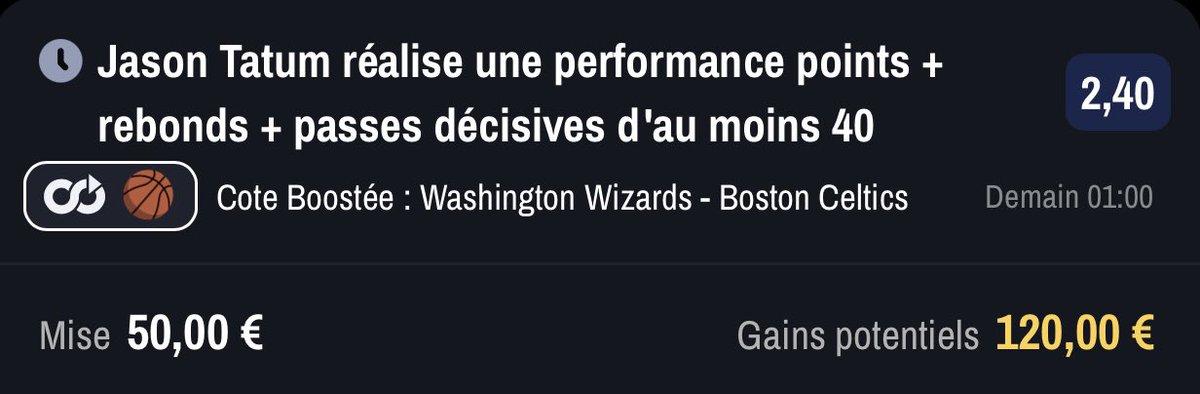 Vous pouvez y aller avec 5% 🍀