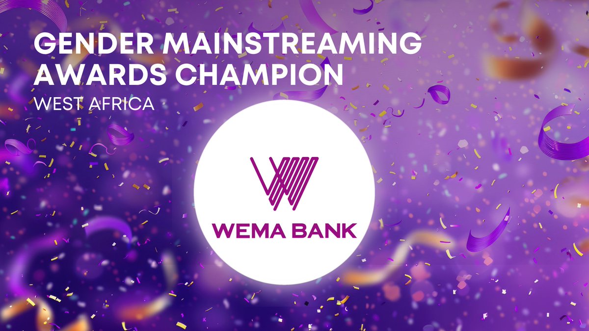 And our West Africa Gender Mainstreaming Awards Africa &amp; Middle East is Wema Bank!

#GenderAwards