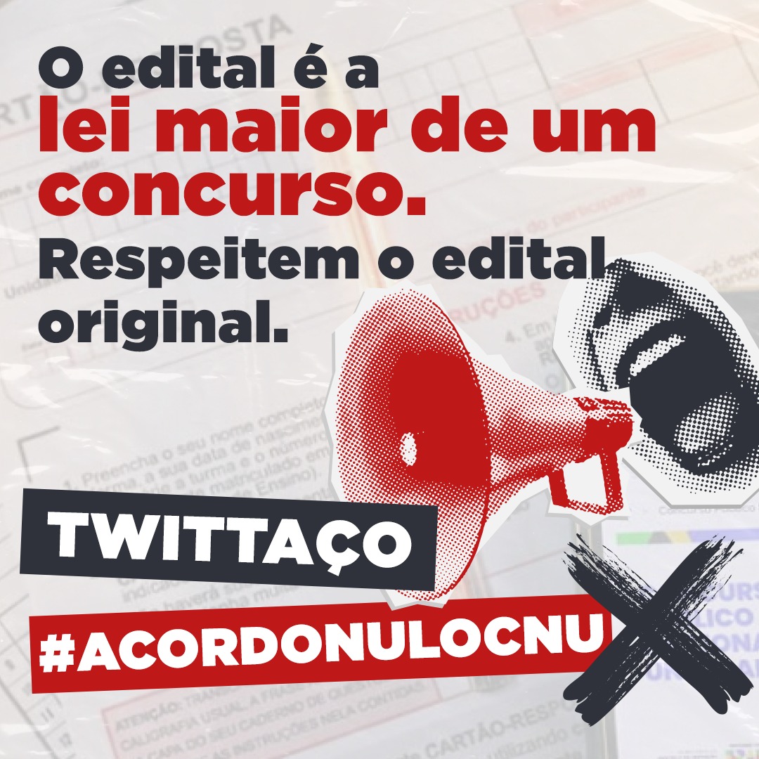 juntosCNU's tweet photo. O edital é a lei maior de um concurso. Respeitem o edital original. #AcordoNuloCNU https://t.co/hzEYbD9bIs
