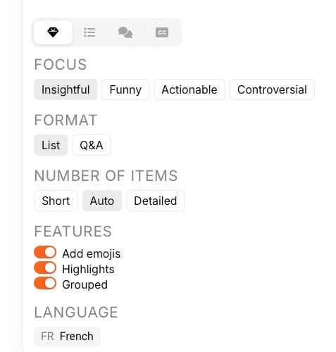 Noiz (noiz.io) résume des vidéos #youtube en plusieurs formats (listes, question / réponses…), longueurs et 50 langues. Propose également la transcription et les moments clés minutés. Extension chrome disponible et application à venir. Sans compte. #uneIAparjour