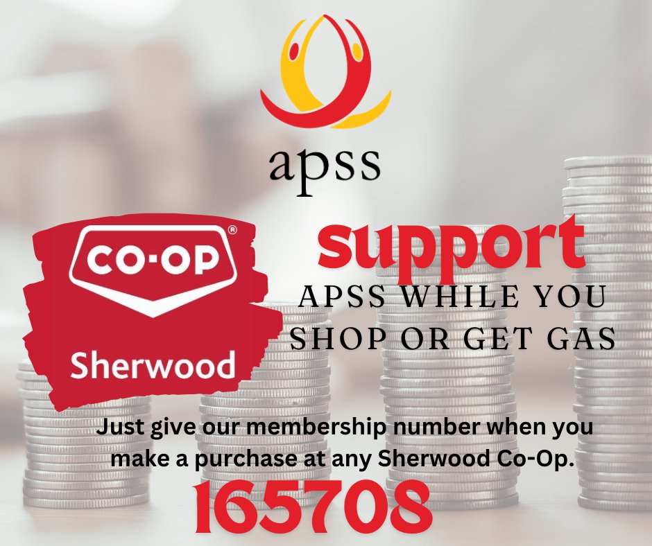 Looking for an easy way to support us?
It is as easy as providing our number to the cashier when you make a purchase at any Sherwood Coop
Our number is 165708
Locations in Regina, Emerald Park, Indian Head, Montmarte, Southey, and Dysart.
#coop #sherwoodcoop #donate #equity #apss